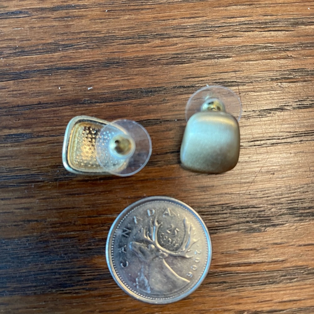 Gold Square Stud Earrings